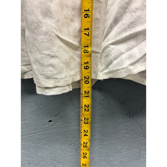 Ces Femme Blouse Women's Medium Cream Square Neck Ruffle Flutter Sleeve Top - Picture 8 of 10